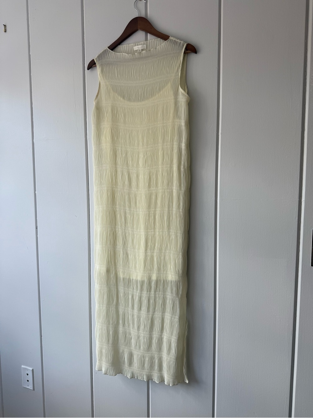 All Row Sheer Yellow Dress with slip